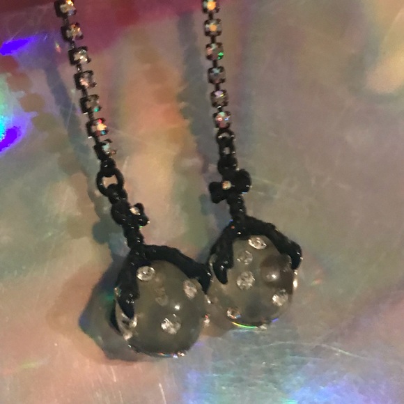 Long dragon claw crystal ball earrings Betsey Johnson game of throne d&d vintage - Picture 2 of 5